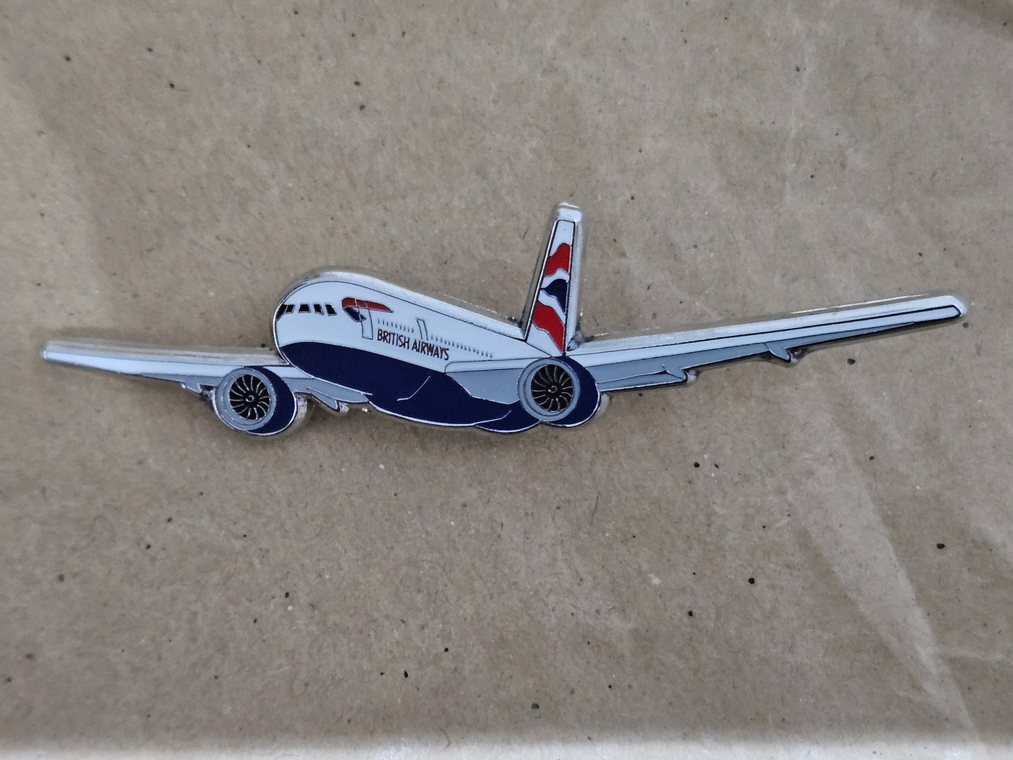 British Airways Boeing 777 Enamel Brooch Pin Badge