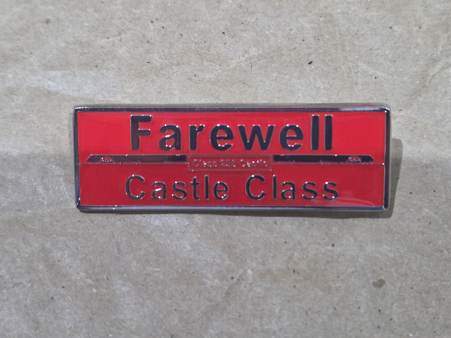 Castle Class Farewell Nameplate Enamel Brooch Pin Badge