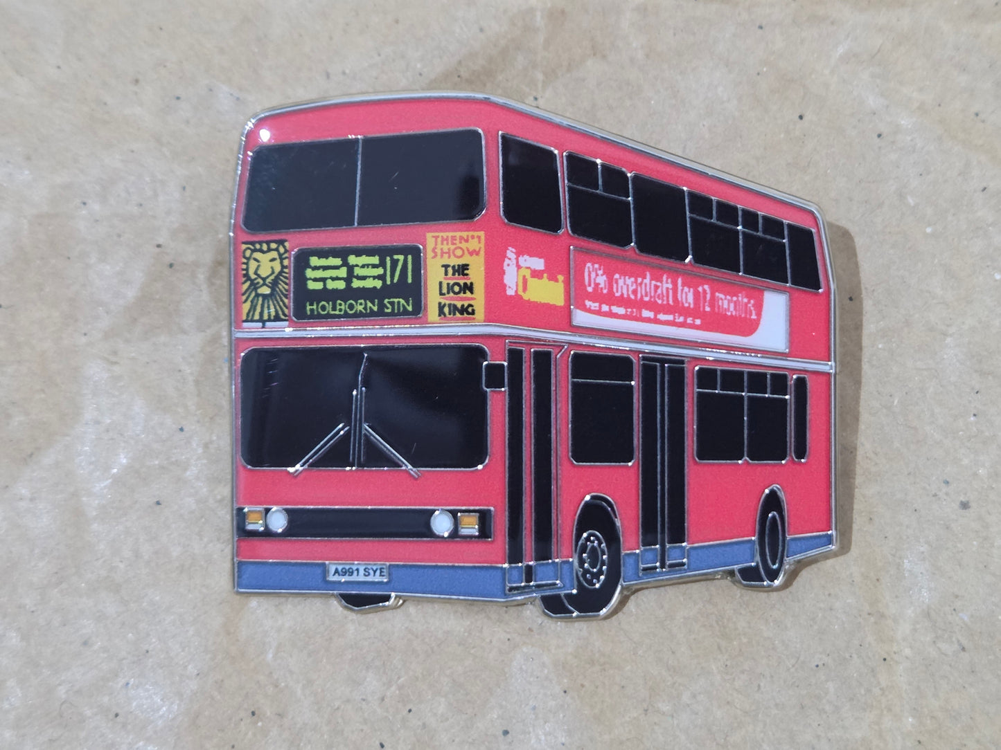 London Transport Leyland Titan Enamel Brooch Pin Badge