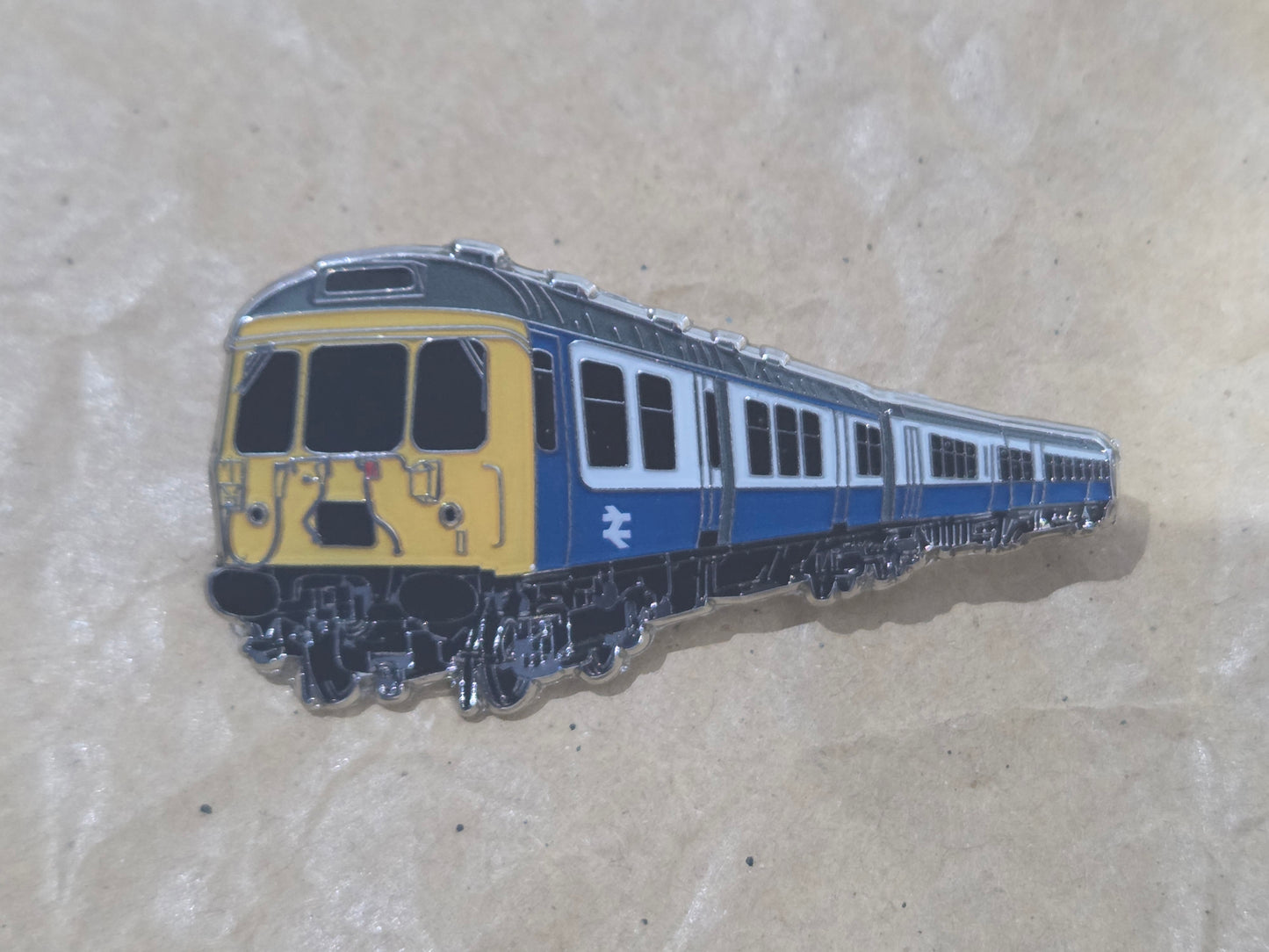 BR Blue / Grey Class 303 Enamel Brooch Pin Badge
