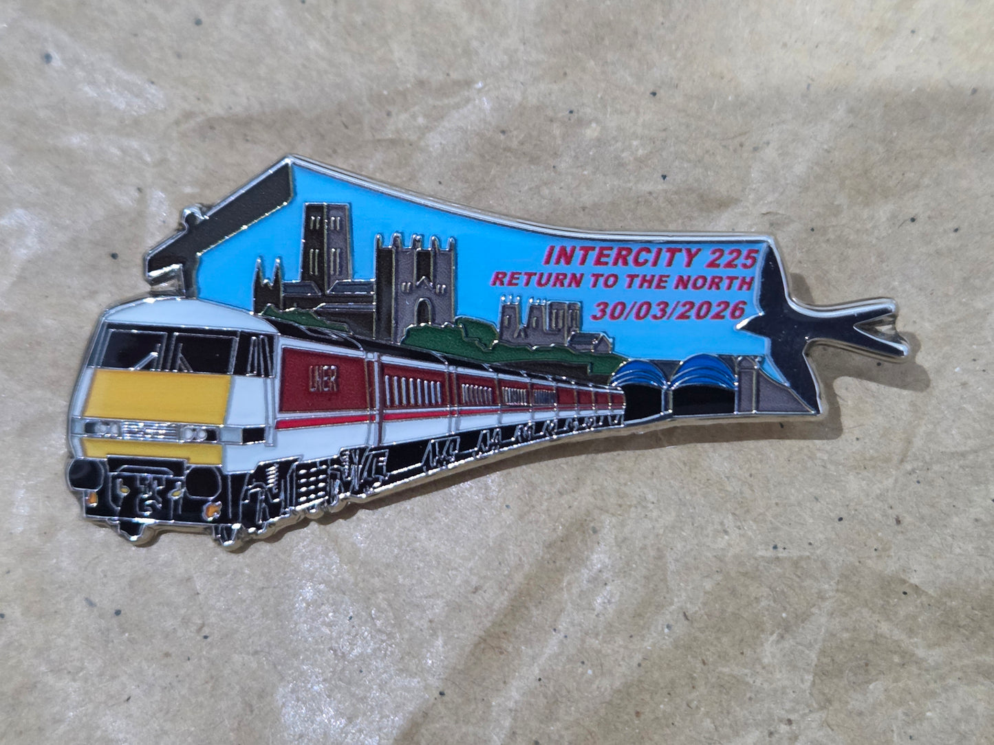 LNER Intercity 225 - Return to the North Enamel Brooch Pin Badge