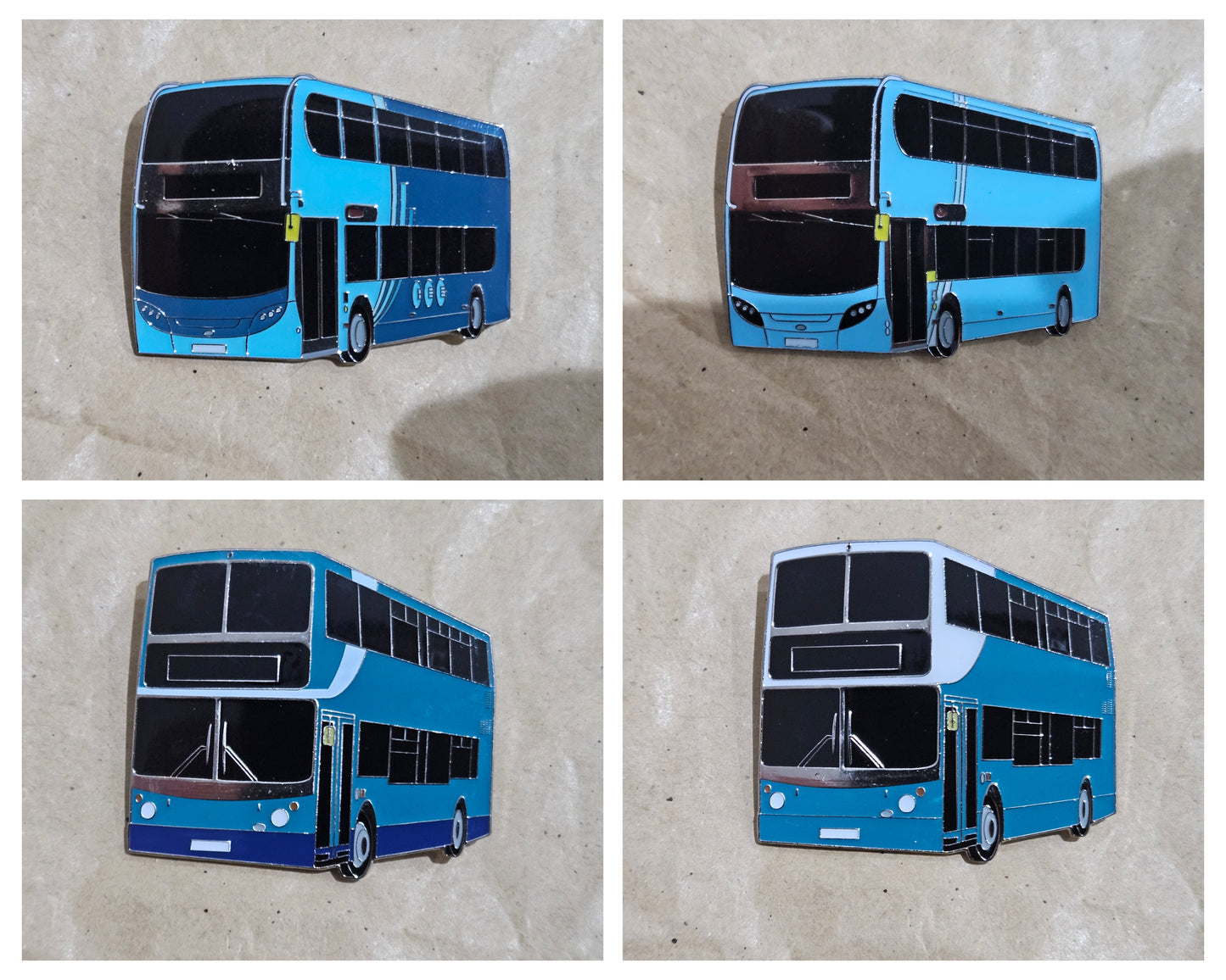 Set of 4 - Arriva Buses Enamel Brooch Pin Badges