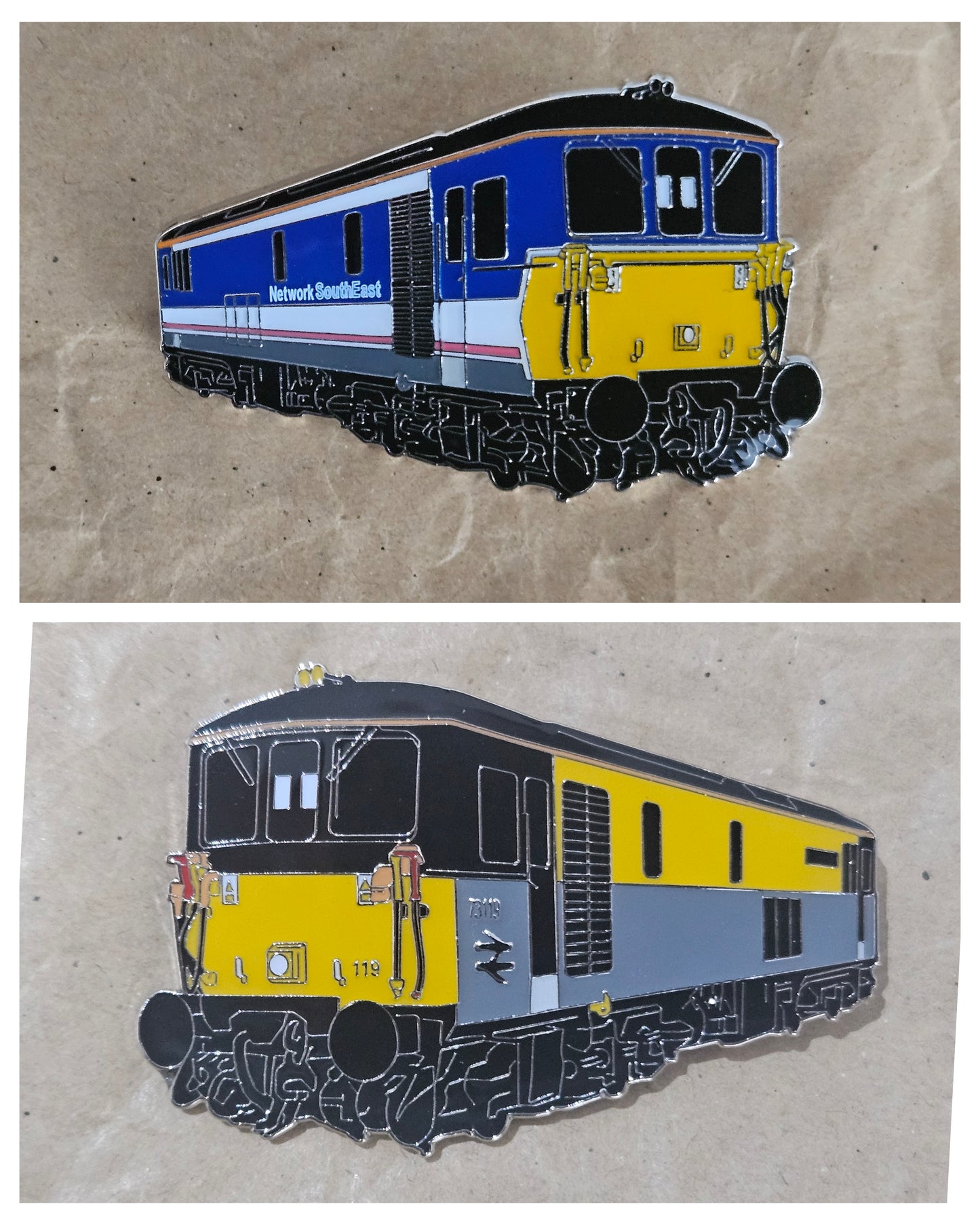 Set of 2 - Class 73 Enamel Brooch Pin Badges