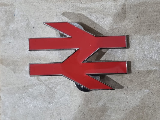 BR Classic Red Double Arrows Butterfly Pin Badge