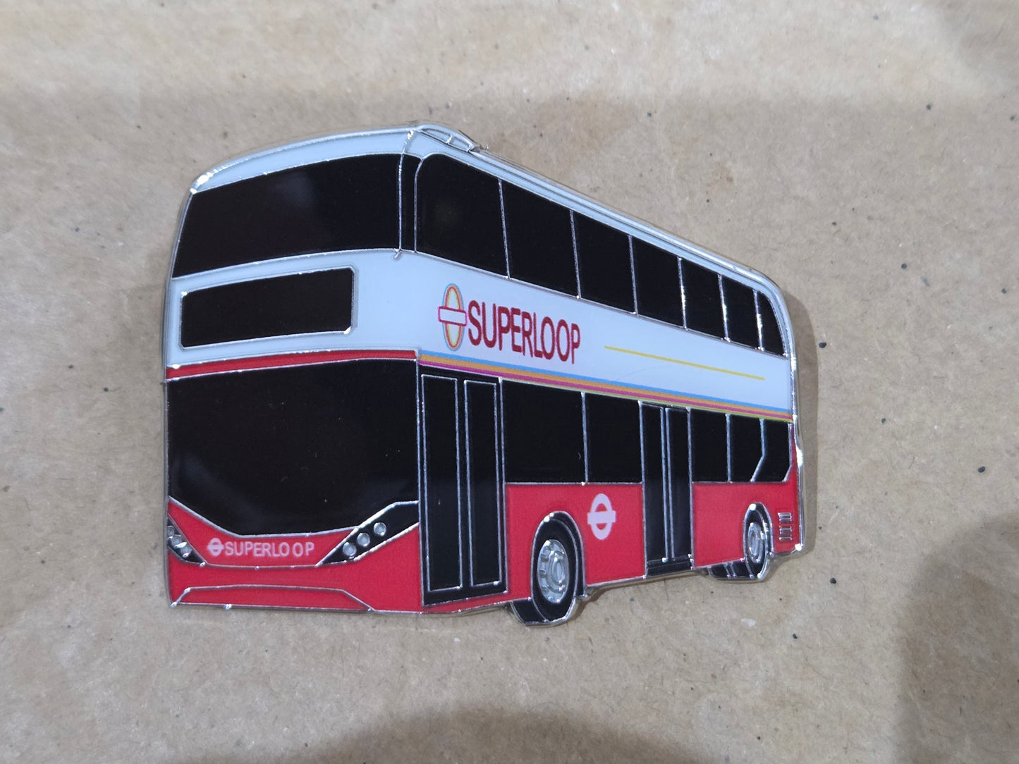 London Transport Superloop Enamel Brooch Pin Badge