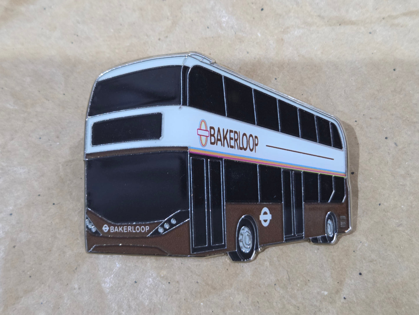 London Transport Bakerloop Enamel Brooch Pin Badge