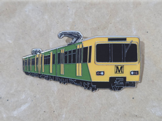 Tyne & Wear Metro - Metrocar (Green) Enamel Brooch Pin Badge