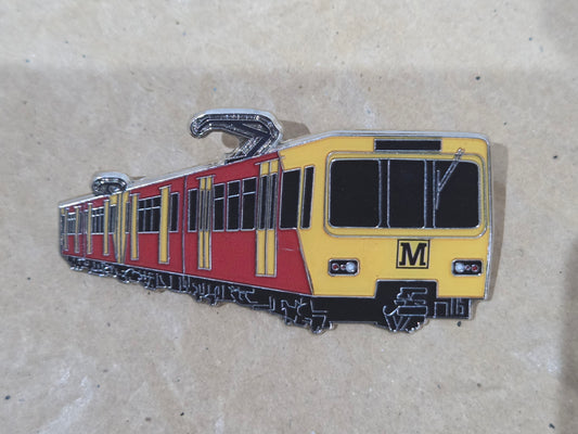 Tyne & Wear Metro - Metrocar (Red) Enamel Brooch Pin Badge