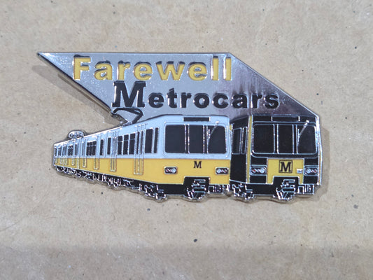 Tyne & Wear Metro - Metrocar Farewell Enamel Brooch Pin Badge