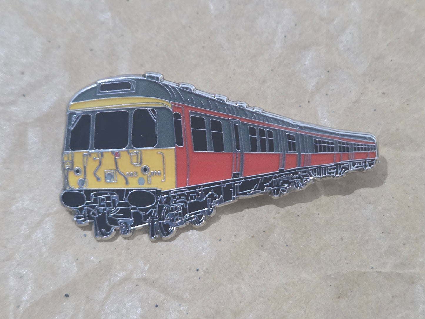SPT Orange / Black Class 303 Enamel Brooch Pin Badge