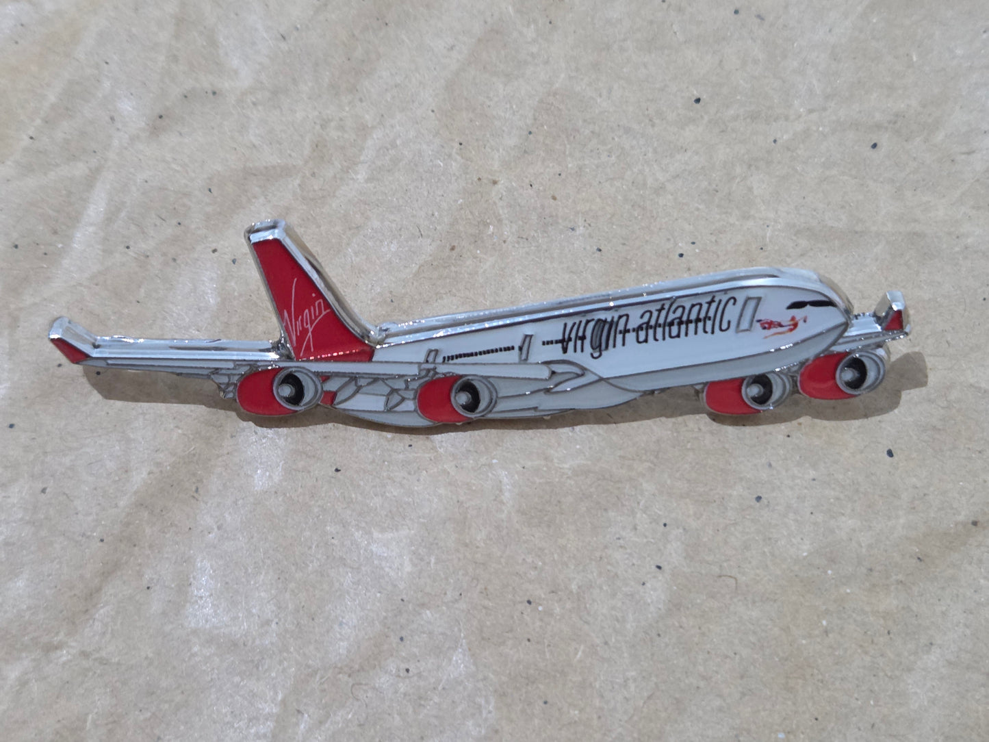 Virgin Atlantic Airbus A340 Enamel Brooch Pin Badge