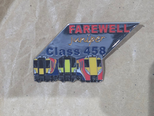 SWR Class 458 Juniper Farewell Enamel Brooch Pin Badge