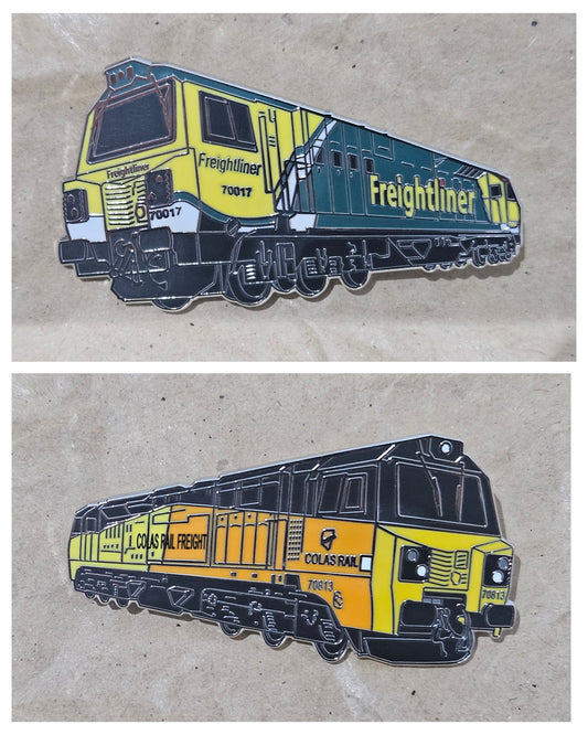 Set of 2 - Class 70 Enamel Brooch Pin Badges