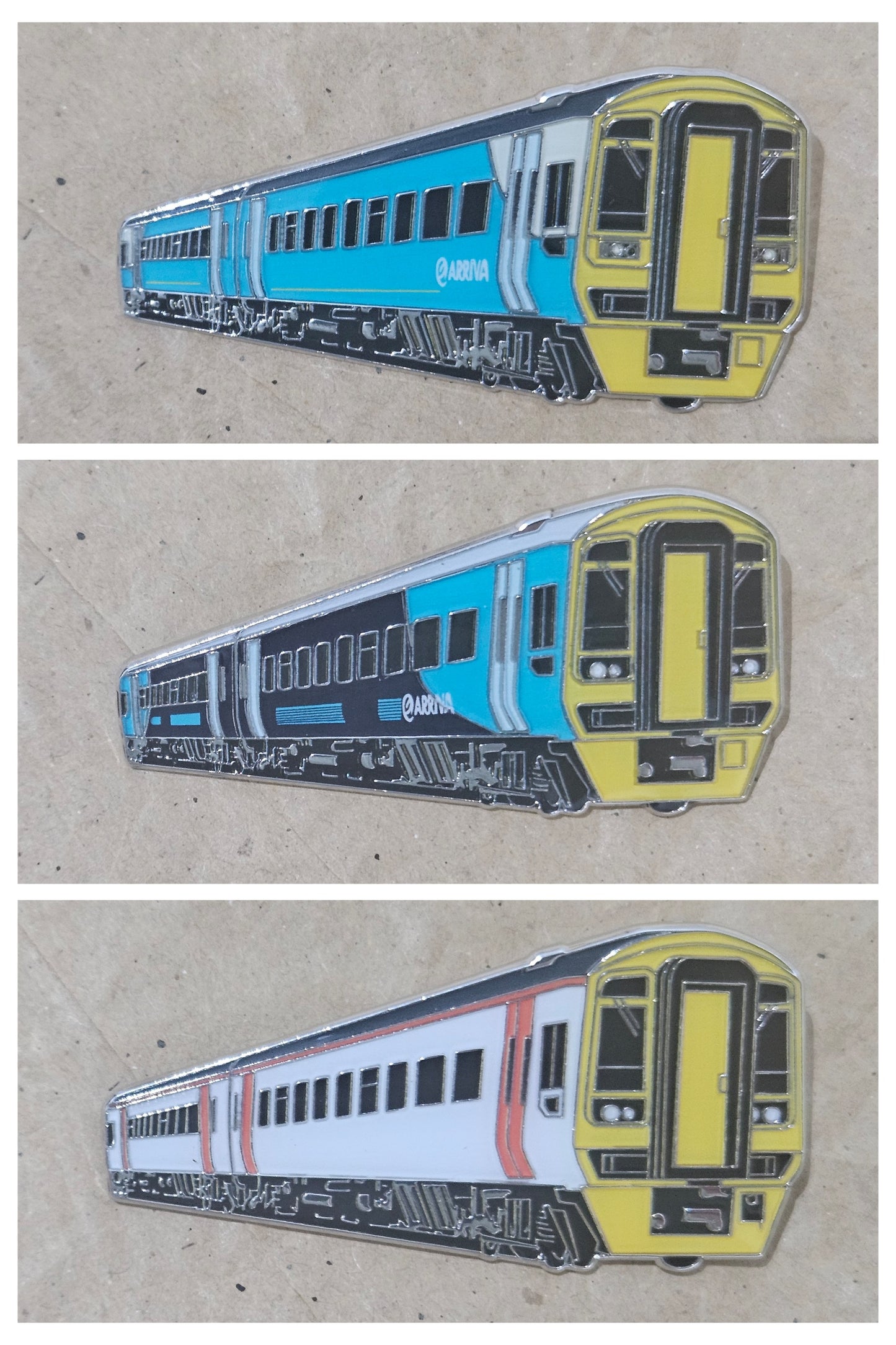Set of 3 - ATW / TFW Class 158 Enamel Brooch Pin Badges