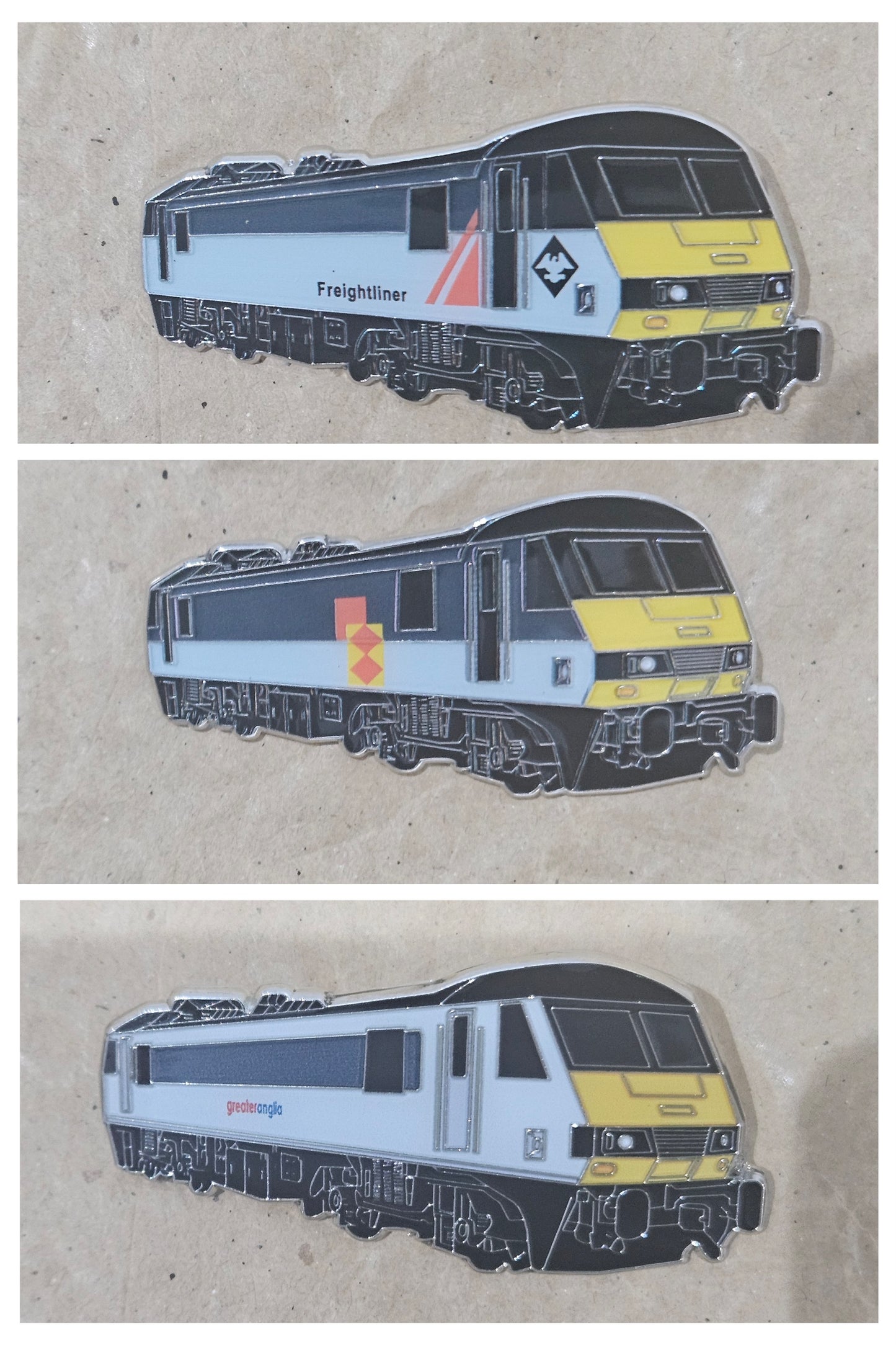 Set of 3 - Class 90 Enamel Brooch Pin Badges