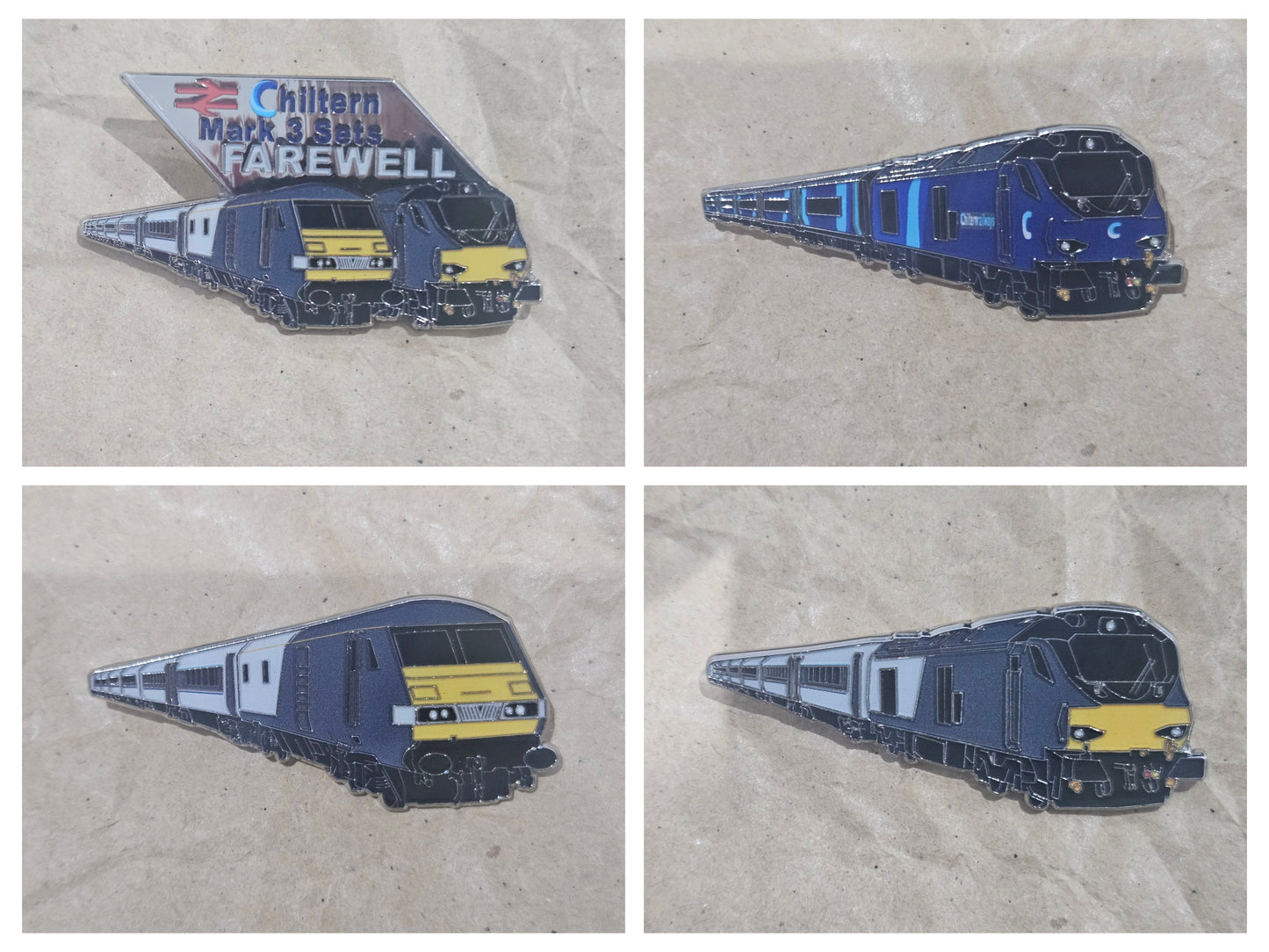 Set of 4 - Chiltern Mk3 Farewell Enamel Brooch Pin Badges