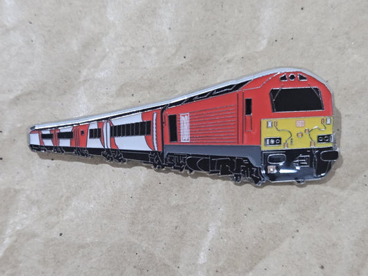 TFW Class 67 (Red) + Mark 4 Coaches Enamel Brooch Pin Badge